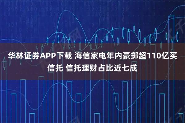 华林证券APP下载 海信家电年内豪掷超110亿买信托 信托理财占比近七成