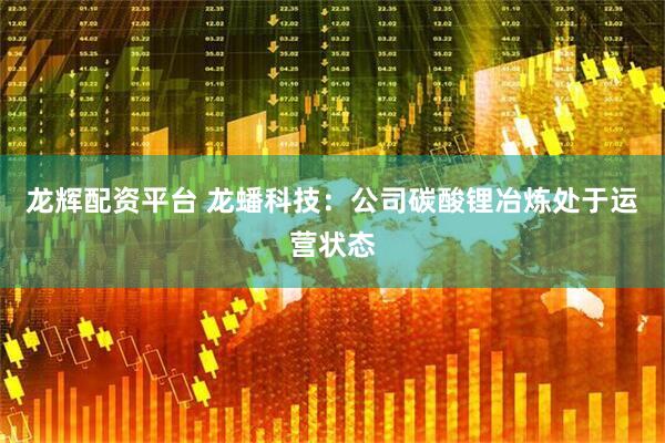 龙辉配资平台 龙蟠科技：公司碳酸锂冶炼处于运营状态